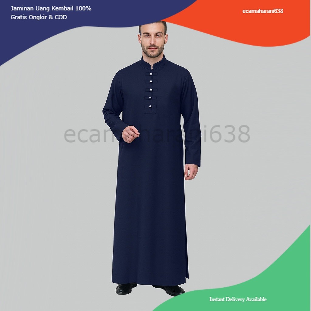 Jubah Pria Toyobo Thobe Jubah Gamis Pria MUslim Al-Munir Baju Muslim Pria Jubah Pria Thobe Toyobo Pr