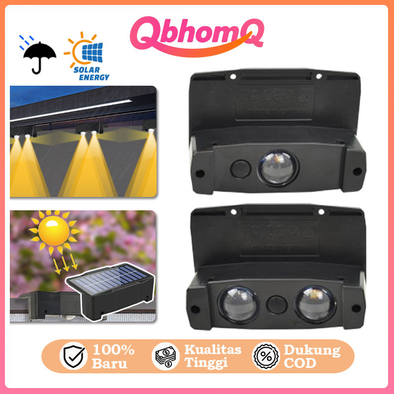 QbhomQ Tenaga Surya Lampu Dinding Outdoor Sensor Light LED Solar Lamp Taman Tiang Teras Rumah Light 