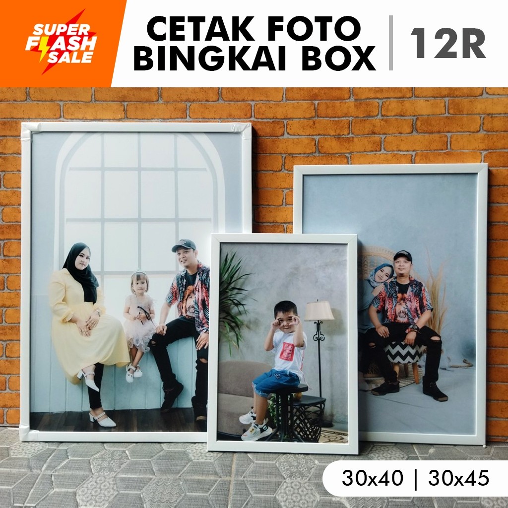 Paket Cetak Foto Bingkai 12R 30x40 12RS 30x45 14Rs 40x40