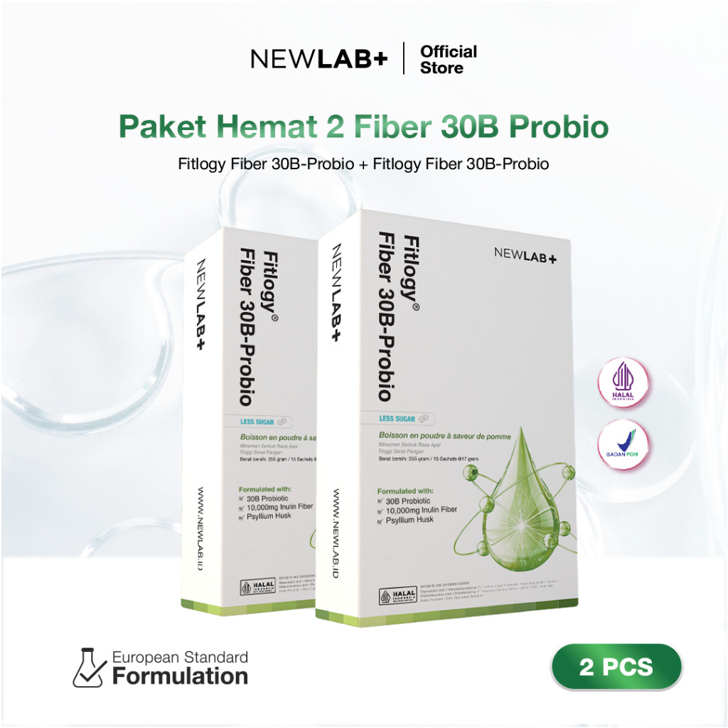 

FLAVORYA NEWLAB Paket 2 Box Fitlogy Apple 30B Drink | Minuman Serbuk Rasa Apple Mint 30 Sachet