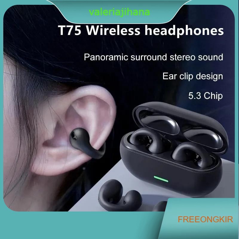 【】Headset T7500 Bluetooth Konduksi Tulang Anting-Anting Headphone Nirkabel Headset Tahan Air TWS Ear