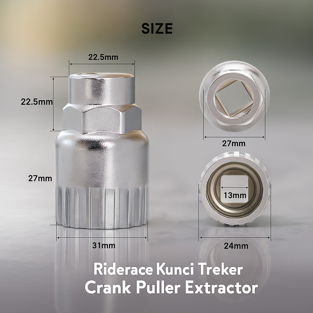 Riderace Kunci Treker Crank Puller Extractor Alat Buka Lepas Pasang As BB Kotak Square Taper Sepeda 