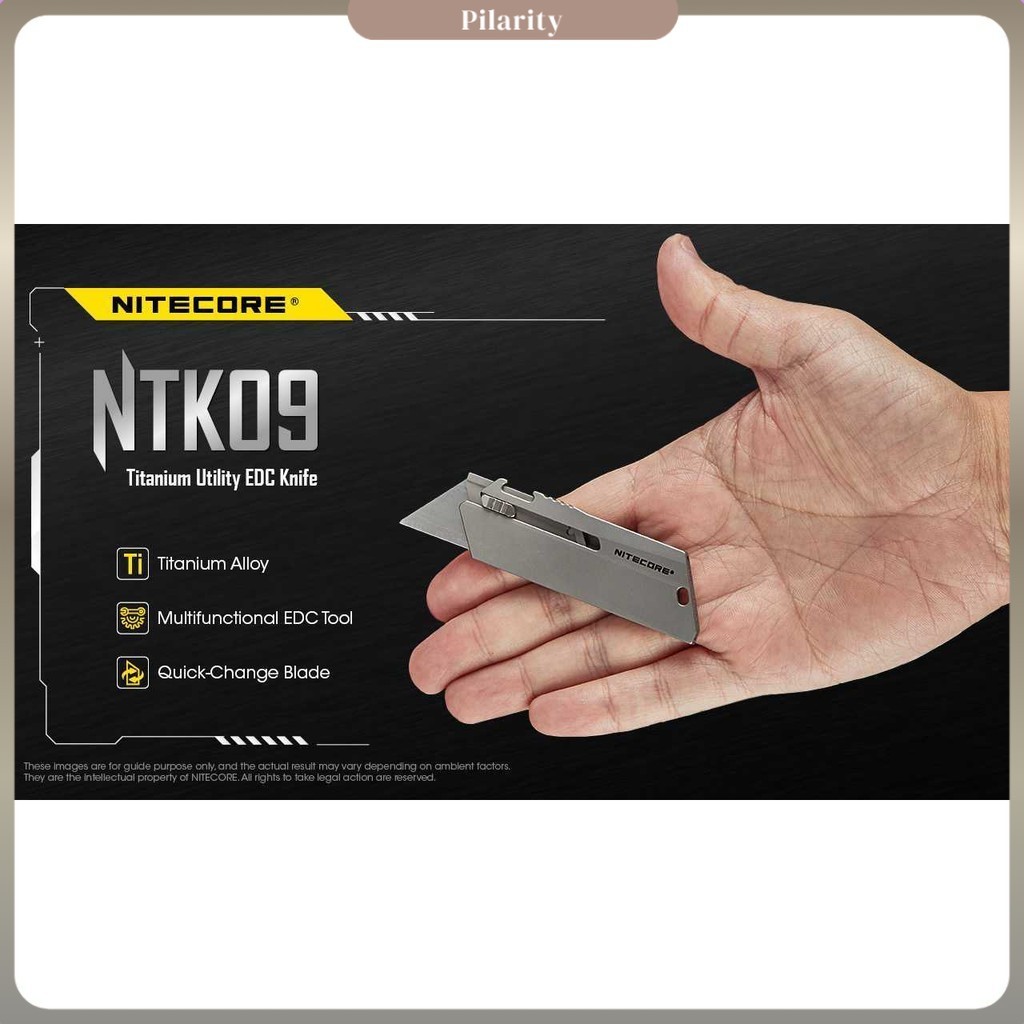 NITECORE Pisau Cutter Quick Change Blade Utility Knife Titanium Alloy - NTK09