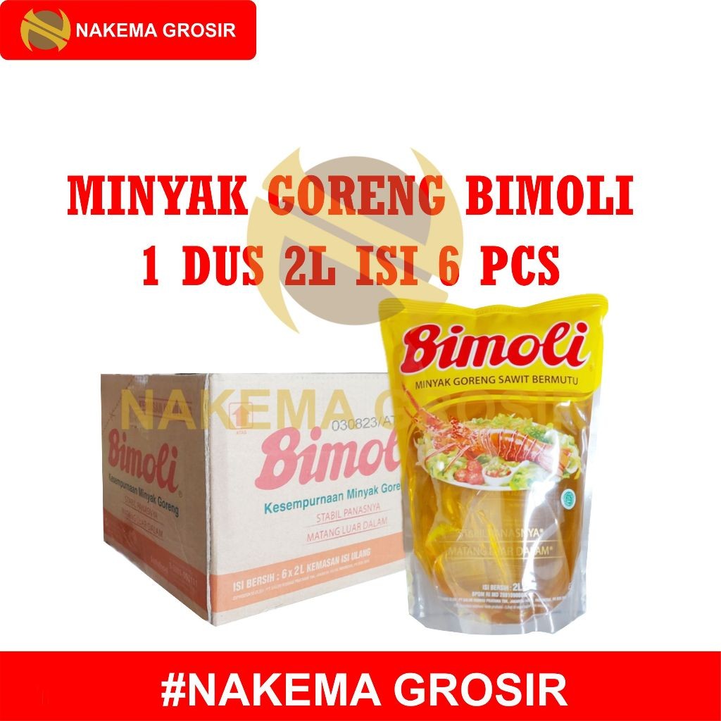 FLAVORYA MINYAK GORENG BIMOLI 1 DUS KEMASAN 2 LITER-ISI 6 PCS