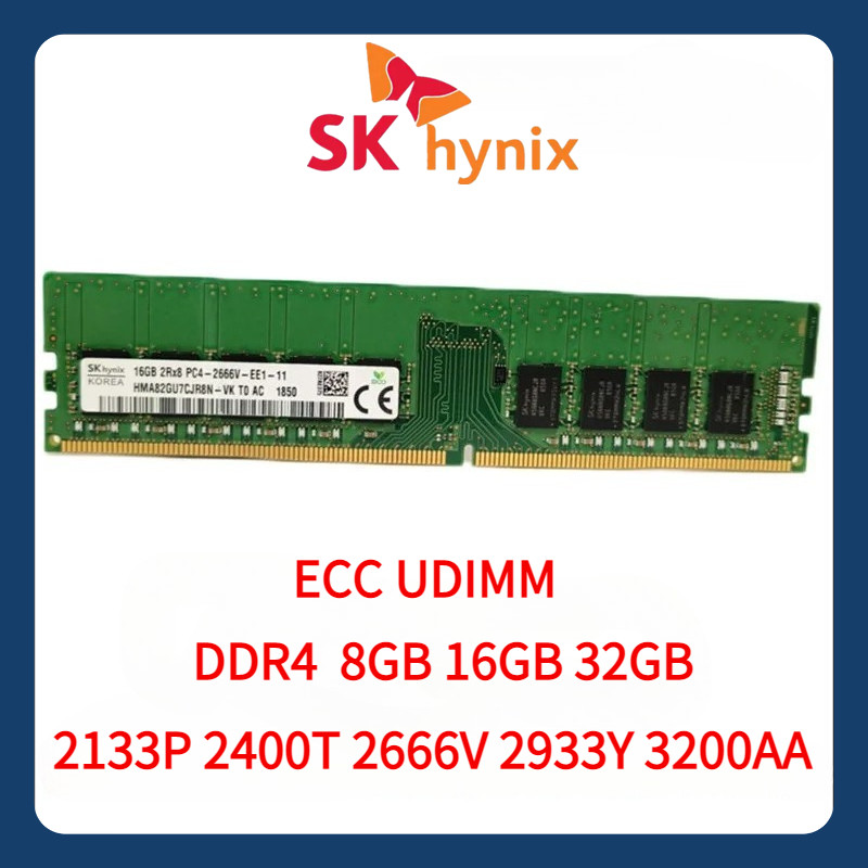 SK Hynix 8GB 16GB 32GB 1Rx8 2Rx8 2133P 2400T 2666V 2933Y 3200AA PC4 Pure ECC UDIMM RAM workstation U
