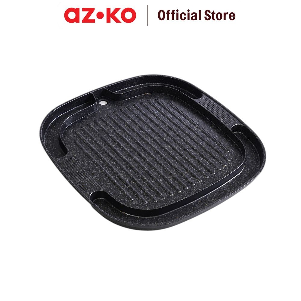 AZKO Culinart 35 cm Wajan Panggang - Hitam Grill Pan Teflon Panggang Anti Lengket Peralatan Masak Pe