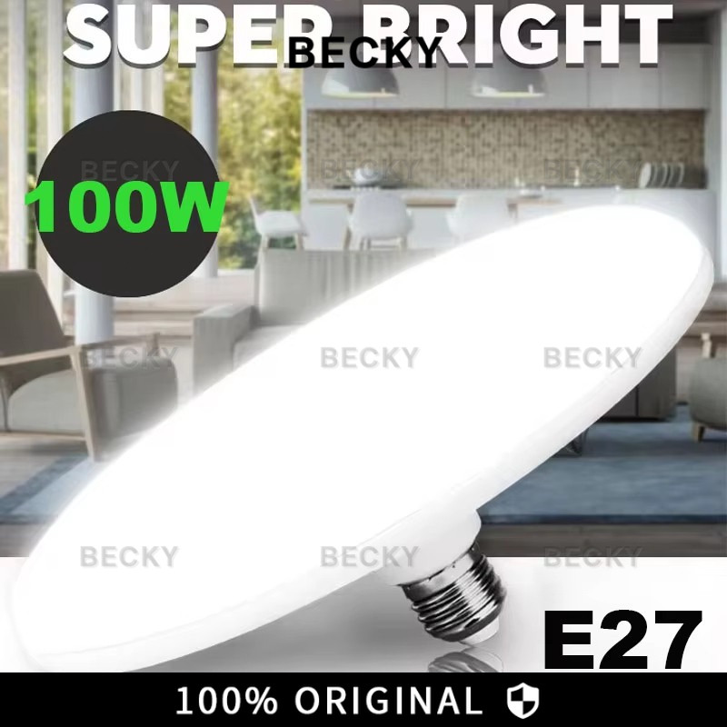 220V E27 Lampu LED Super Terang 20W 30W 40W 60W 100W UFO Lampu LED Lampu Meja Penerangan Putih Hanga