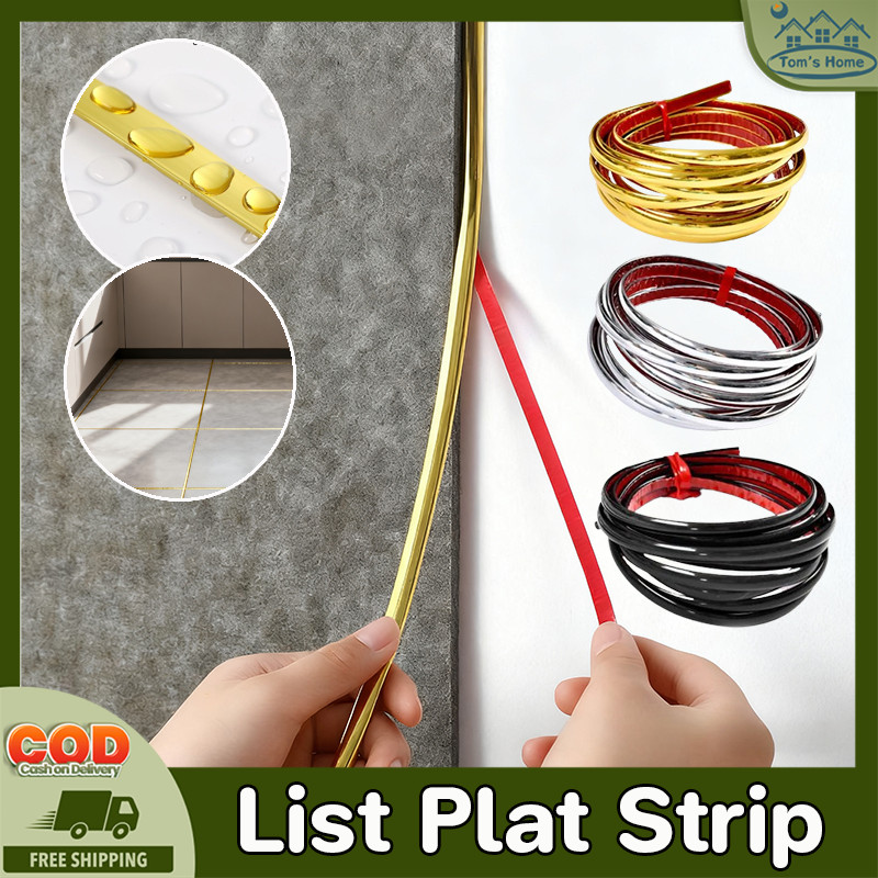3M List Plat Strip Mirror Sticker Pembatas Nat Keramik Kualitas Premium Stiker Dekorasi Lantai & Int