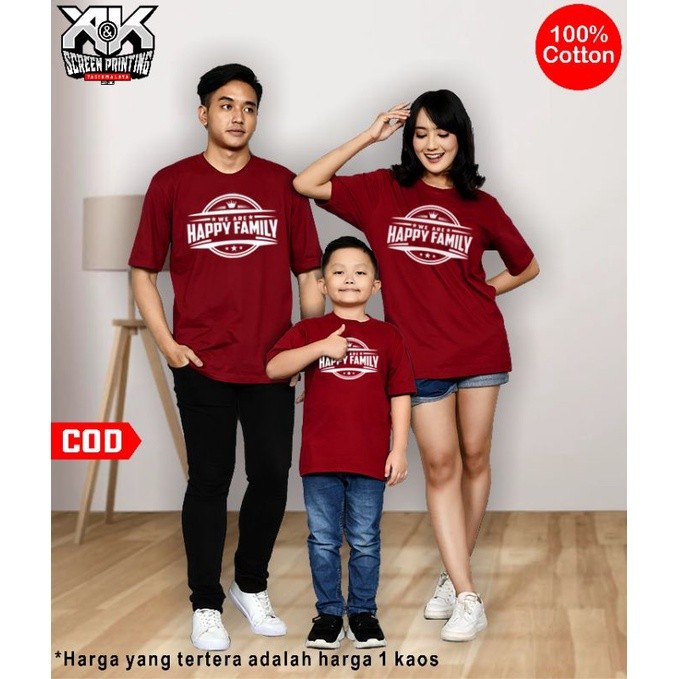 KAOS COUPLE KELUARGA KAOS COUPLE  HAPPY FAMILY BAJU COUPLE KELUARGA