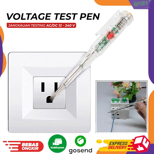 Mingqi Voltage Test Pen Pendeteksi Aliran Arus Listrik 12-240V Tespen 2 Lampu warna - MQ912