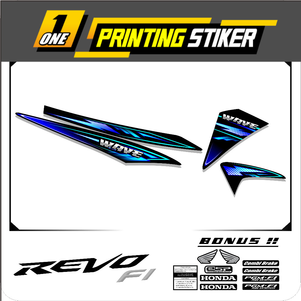 Striping Revo Fit Simple/ Fi / Stiker Revo Fit / Sticker Revo Fit / Fi / Stock Decal Wave 110