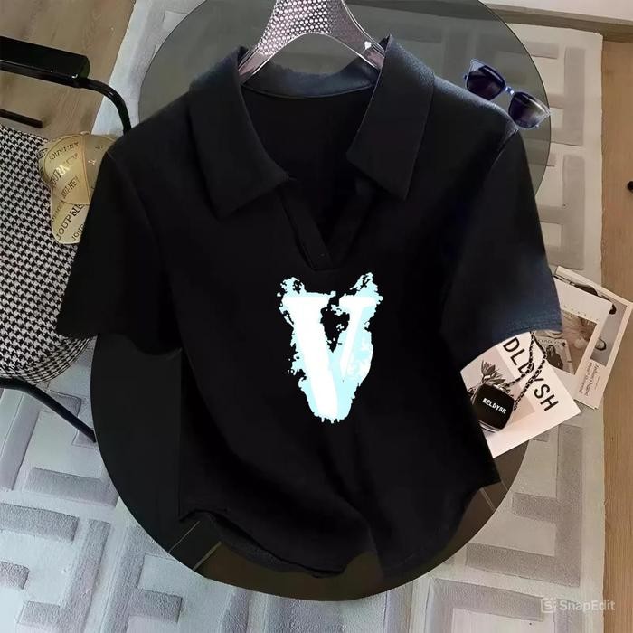 NEW DISKON~[Trand Fashion] Kaos Crop Top Polo Shirt Wanita/Crop Top Polos/Kaos Wanita/T-shirt Kerah 