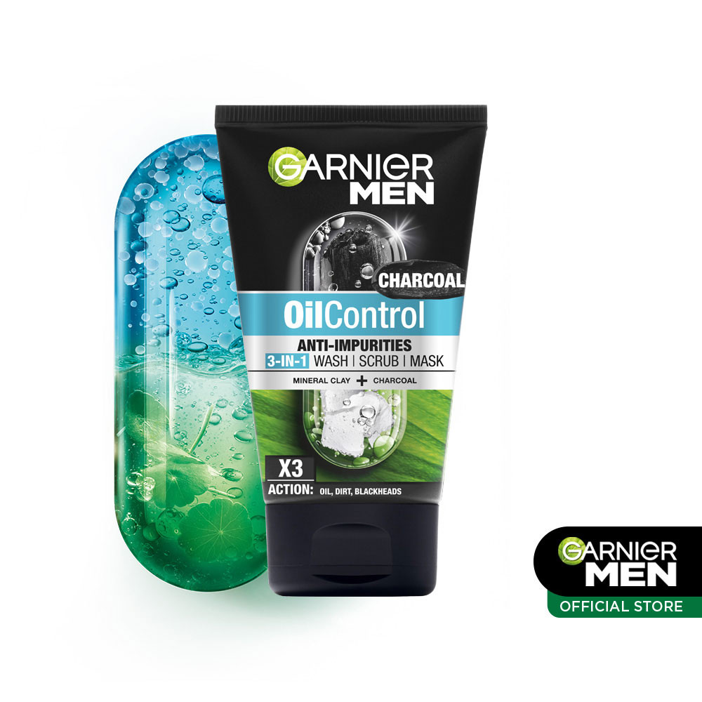 GARNIER MEN OIL CONTROL 3IN1 CHARCOAL BLACK 100mL