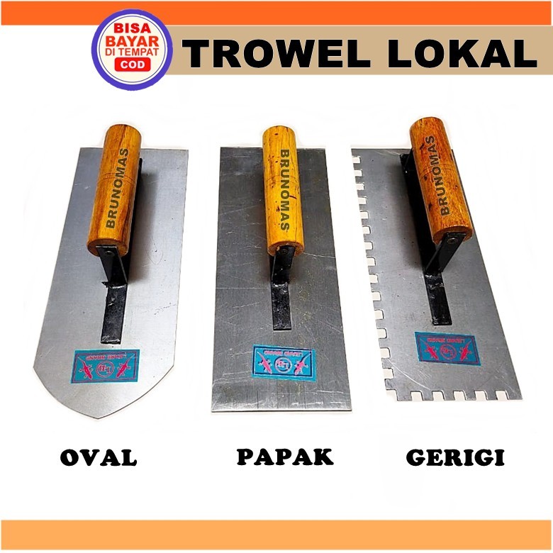 Trowel Lokal Plat Baja Lentur 27cm - Roskam Plester