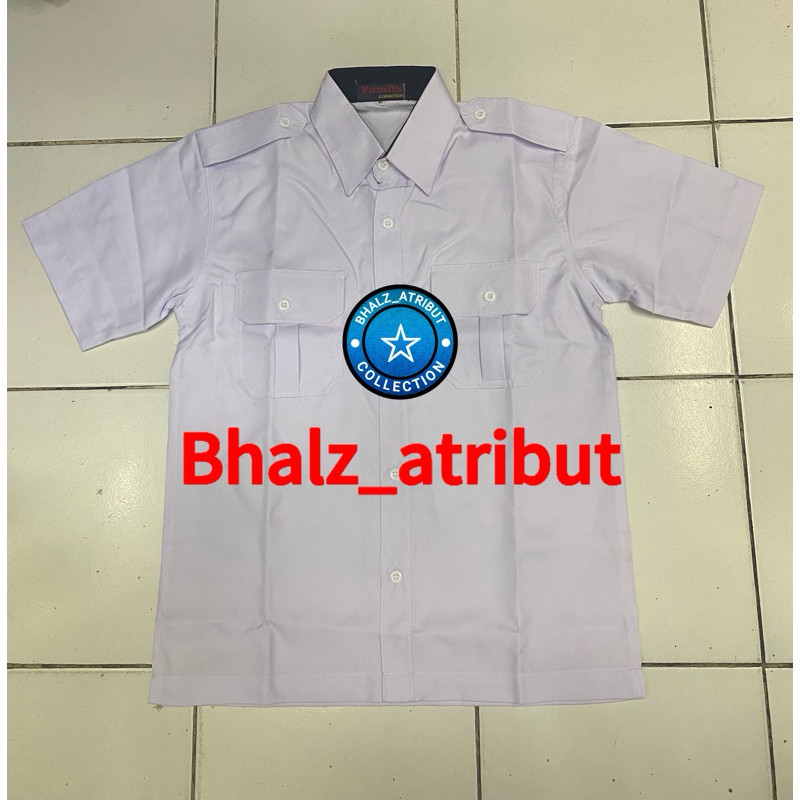 RIRUSHOP Kemeja pns polosan/ baju dinas lengan pendek-panjang / kemeja dinas putih(COWOK / CEWEK)POL