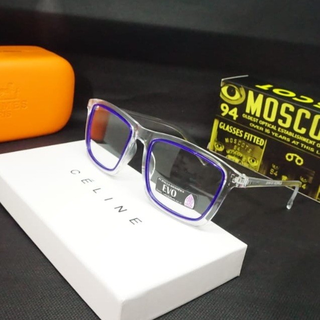 KACAMATA KOTAK FRAME BENING LENSA BENING KACAMATA PRIA WANITA UNISEX EVO 4011 CL