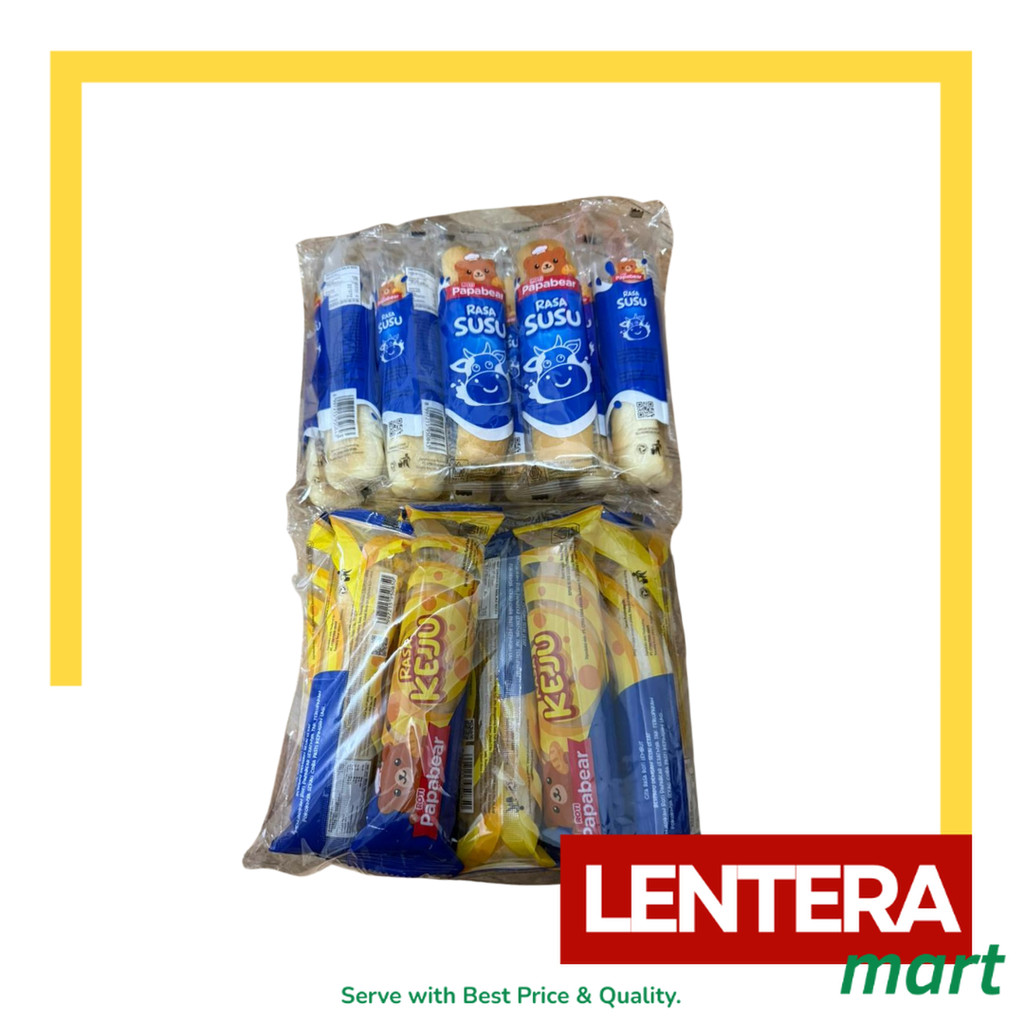 Roti Papabear Rasa Keju/Susu Enak Lembut Sarapan Anak isi 10 pcs x 20gr LenteraMart