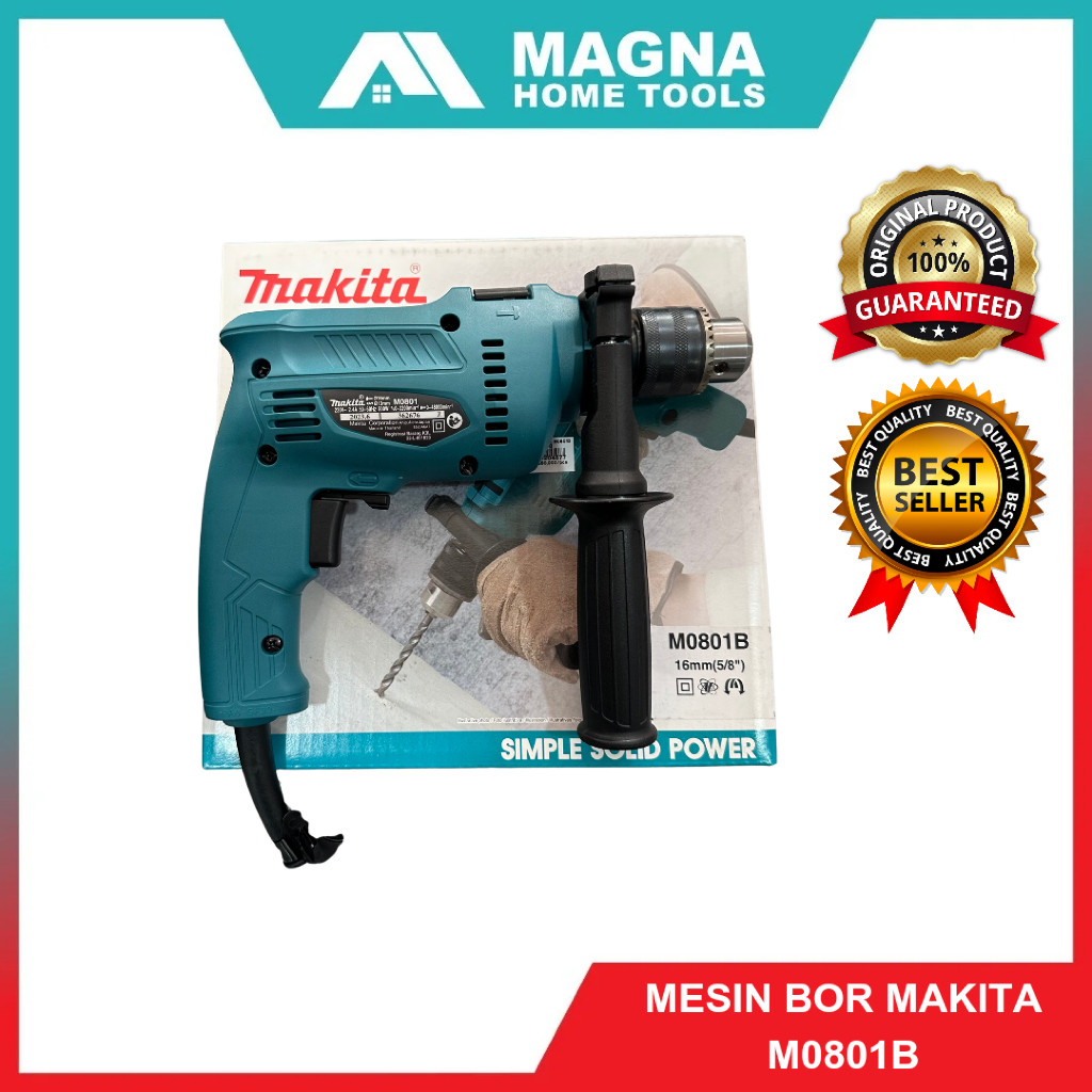 MESIN BOR LISTRIK MAKTEC MAKITA M0801B 10 MM ASLI MT80