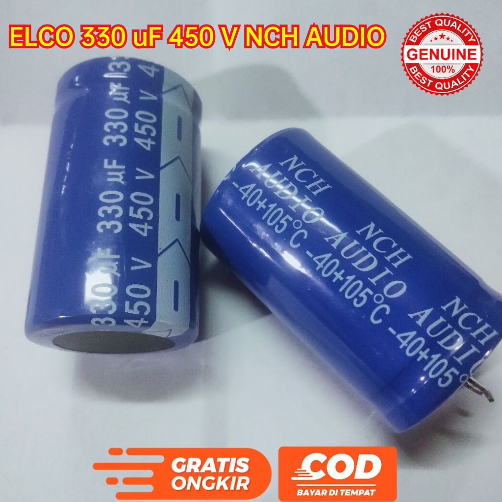 KAPASITOR ELCO 330UF 450V NCH AUDIO ELKO 330 UF 450 VOLT