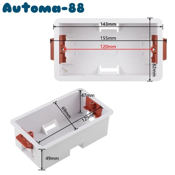 A196 Inbow Dus Double Gypsum Box saklar dobel 2G untuk dinding partisi BEST