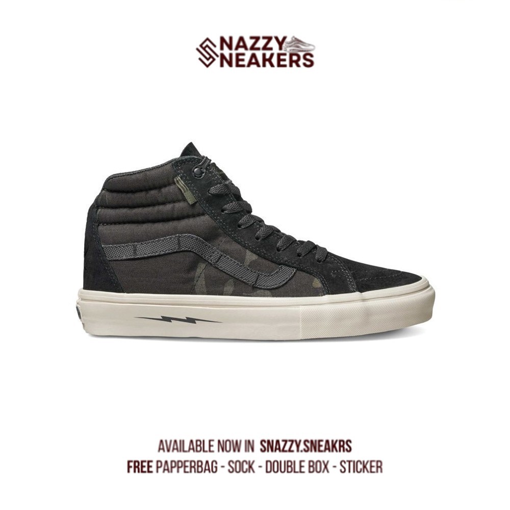 Sepatu Vans Sk8 Hi Notchback Defcon Multicam Jungle Black Sneakers Original unisex