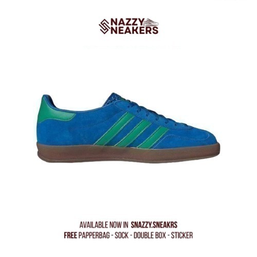 Sepatu Adidas Gazelle Indoor Blue Green Sneakers Original unisex