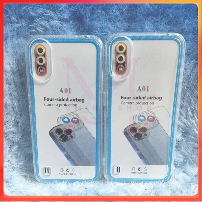 PROMO+COD slicon/softcase bening transparan hp Samsung A01/M01 case TPU bening clear + pelindung cam