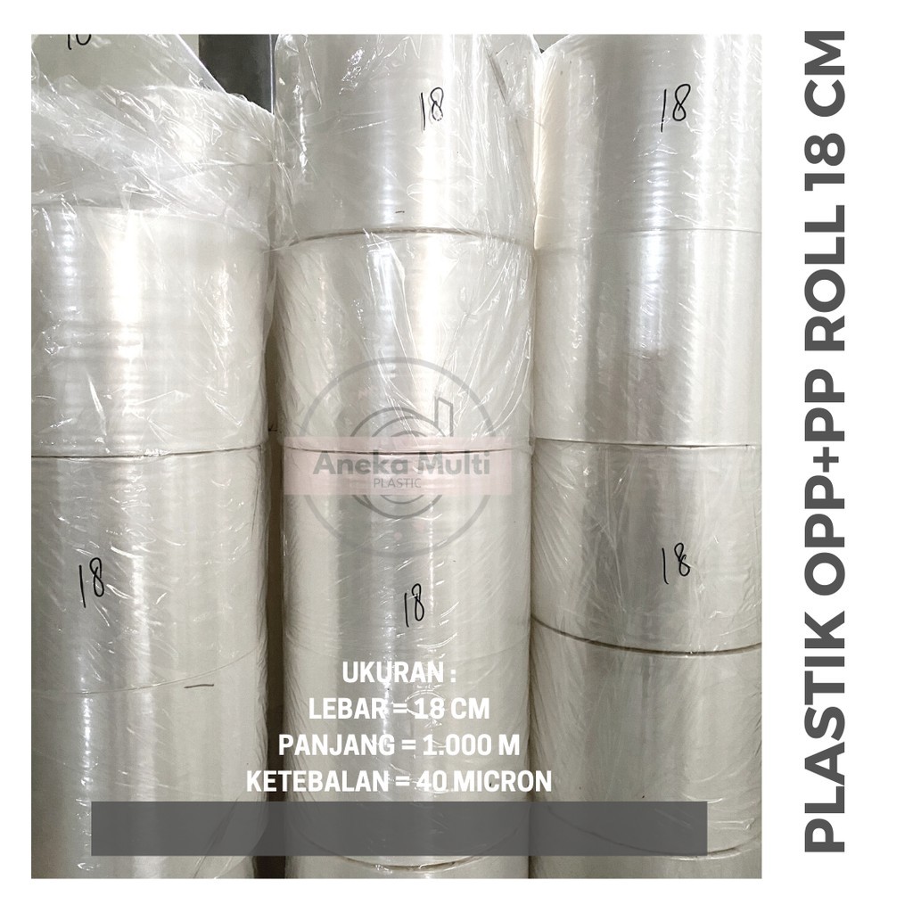 Plastik Roll OPP PP Polos/ Plastik kemasan sachet renteng/ 18cm x 1000m