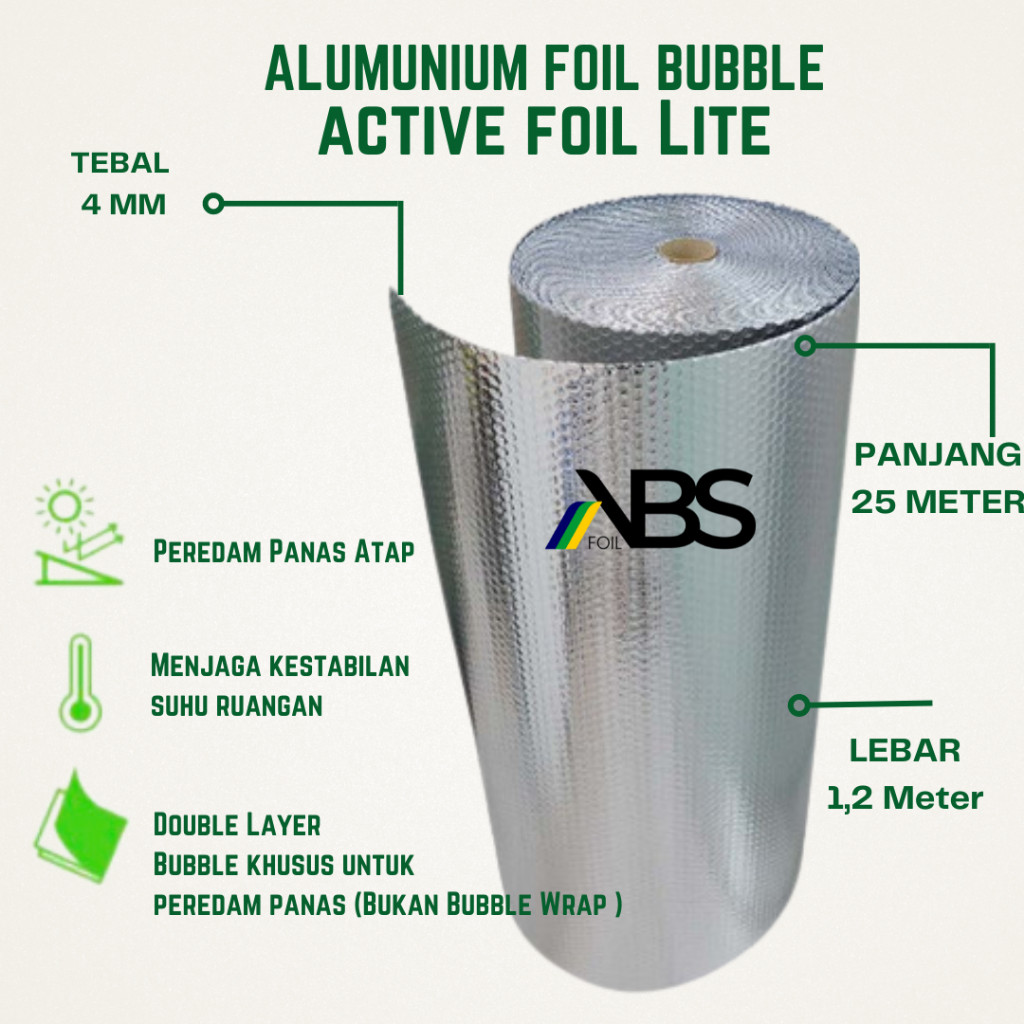 [khusus instant]  Active Foil Peredam panas Atap aluminium foil bubble 4mm