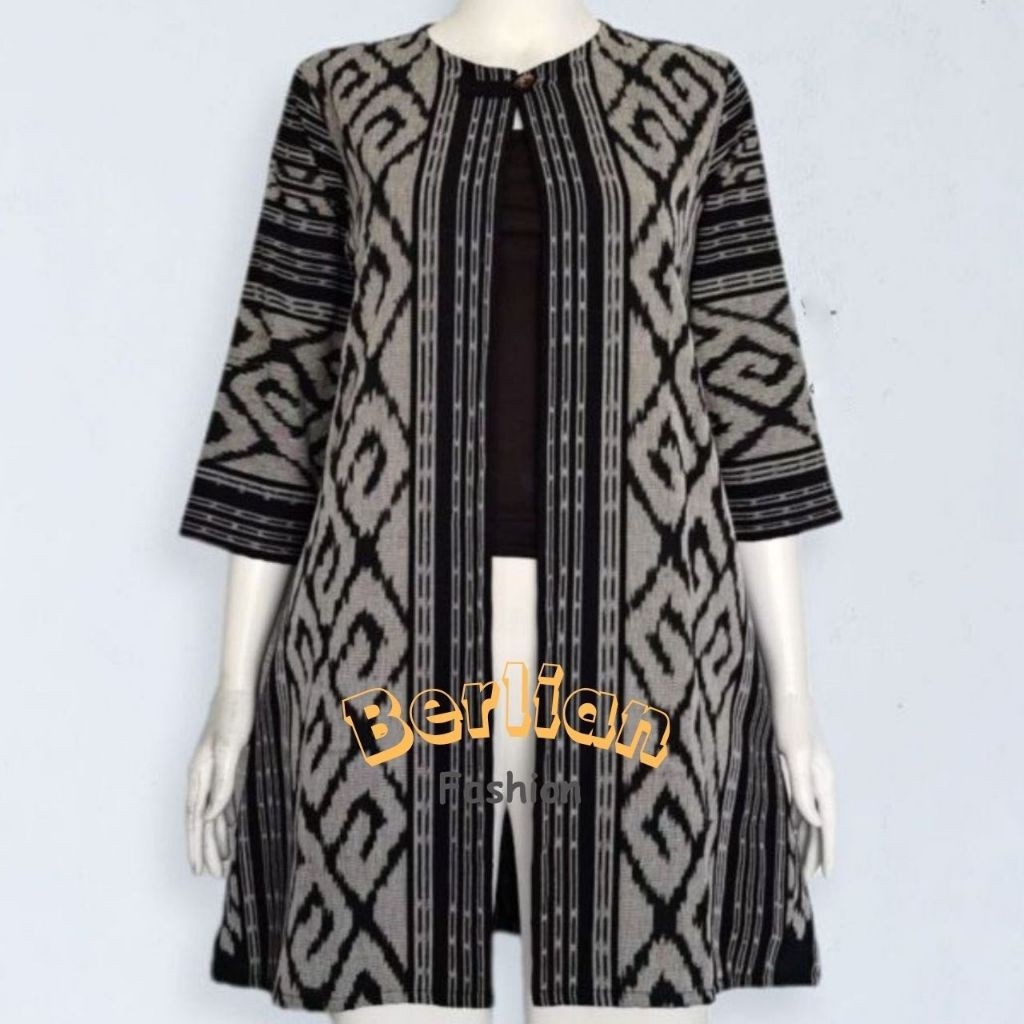 Baju Tunik Tenun Batik Troso NTT Atasan Kerja Wanita Tunik Acara Resmi Kodangan Batik Modern