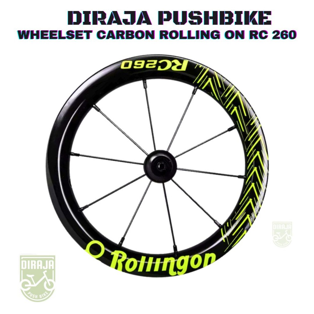 Wheelset Carbon Rollingon RC260 Balancebik Pushbike Carbon Lightweight Wheels