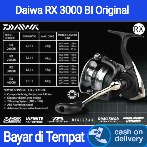 Daiwa RX 2500BI Original Reel Pancing / Katrol Pancing Kolam Harian Galatama