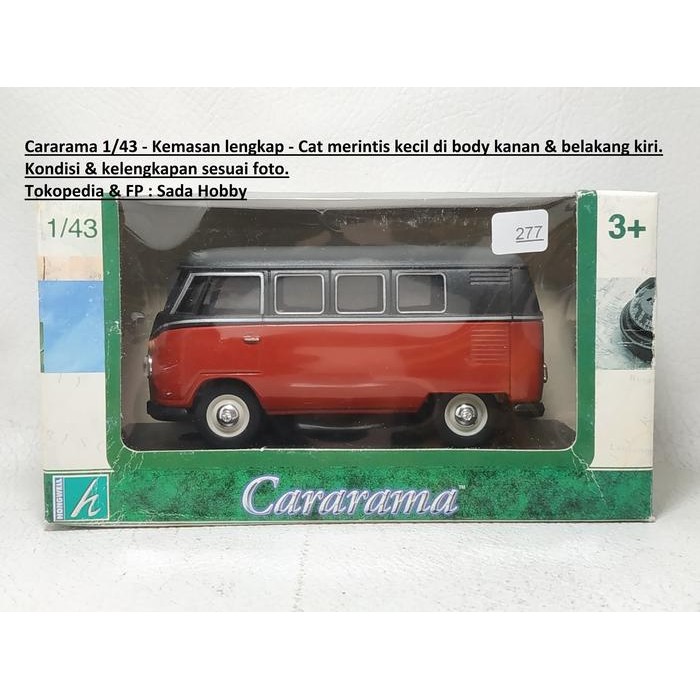 DCT... Cararama 1/43 Volkswagen VW Combi Red Black