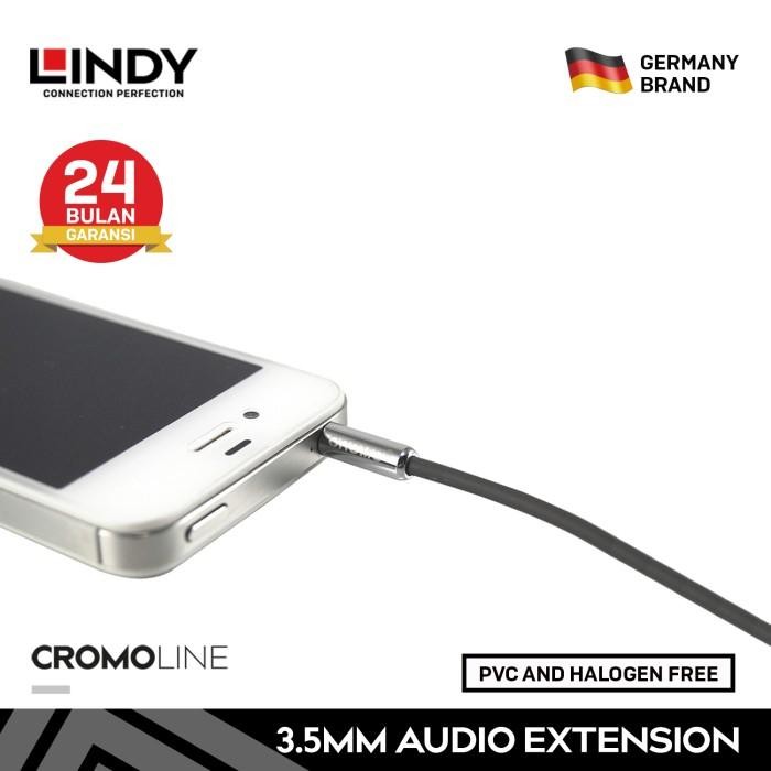 LINDY 0.5M Kabel Audio Extension 3.5mm TRS Aux Stereo Jack Cable Gold Plate - Warna
