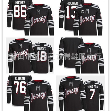 Jersey Hoki Es Tim Setan Baru 86# 13# 18# 76# 7# Jersey hoki es bordir pria grosir