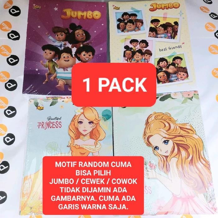 1 PACK (ISI 10) Buku Tulis Garis Kiky 38 MOTIF JUMBO / Cowok / Cewek  BK TULIS 38 LEMBAR Isi Warna S