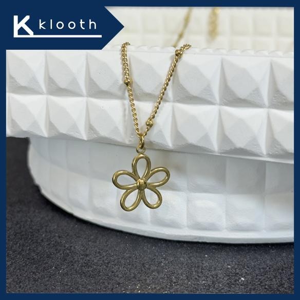 KLOOTH.ID - SET Perhiasan Titanium Wanita Daisy Bolong / Kalung Bunga Daisy Bolong / Anting Bunga Da