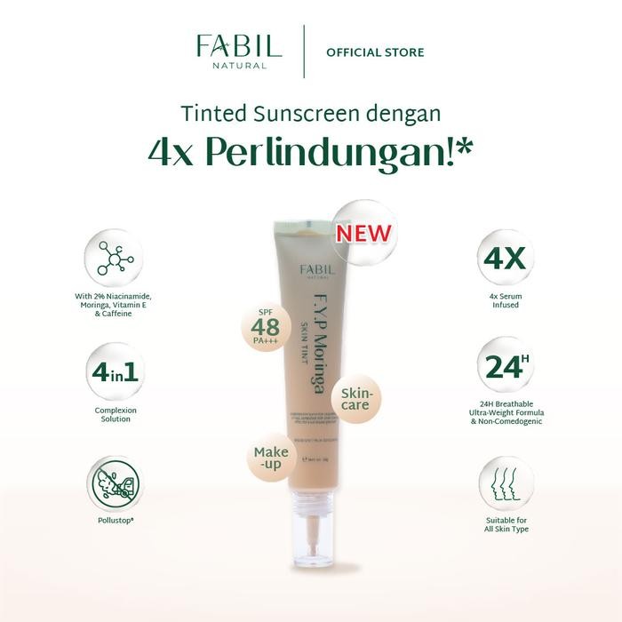 [   GERONIMO ]  [2 pcs] Fabil Bundle FYP Skin Tint 30gr Daycream CC Cream BB Cream + Moringa Sunscre