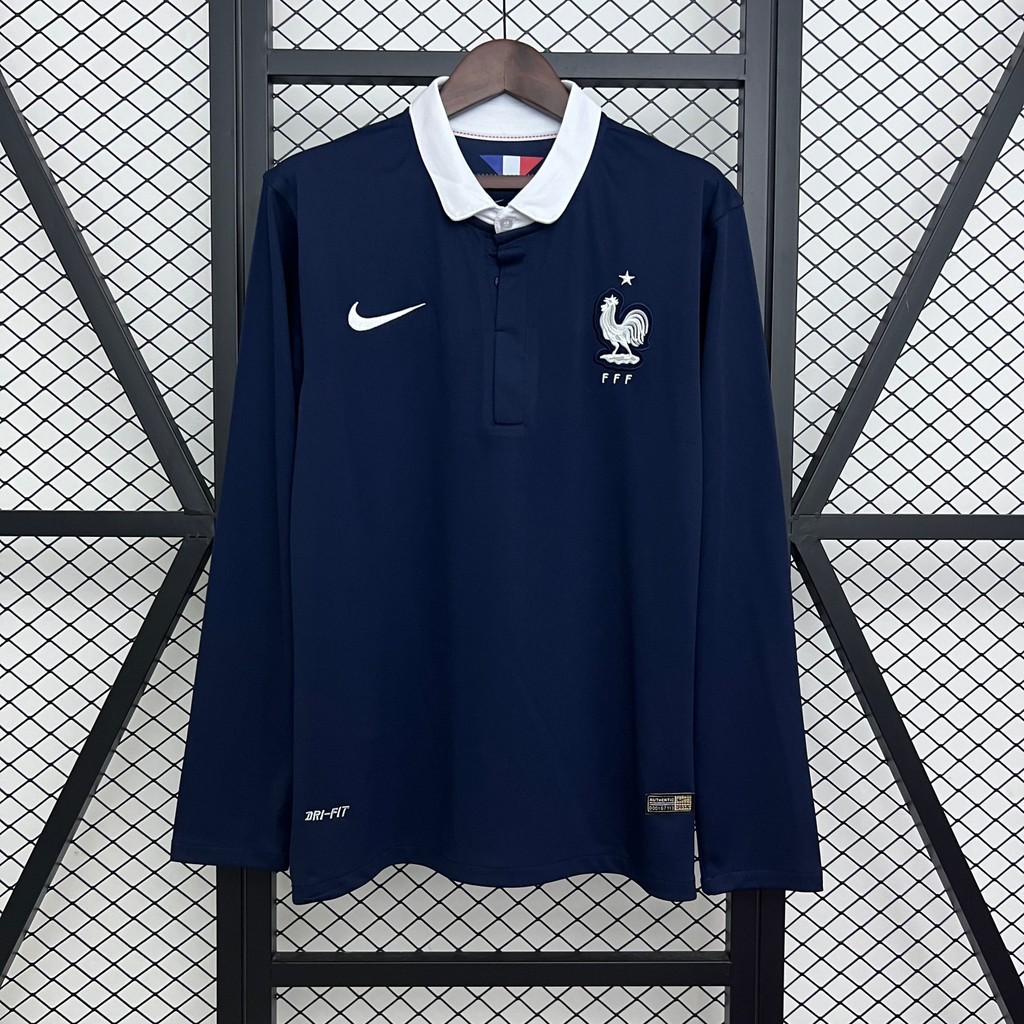 Jersey grade ori Retro France 2014 Home A08 T shirt pria