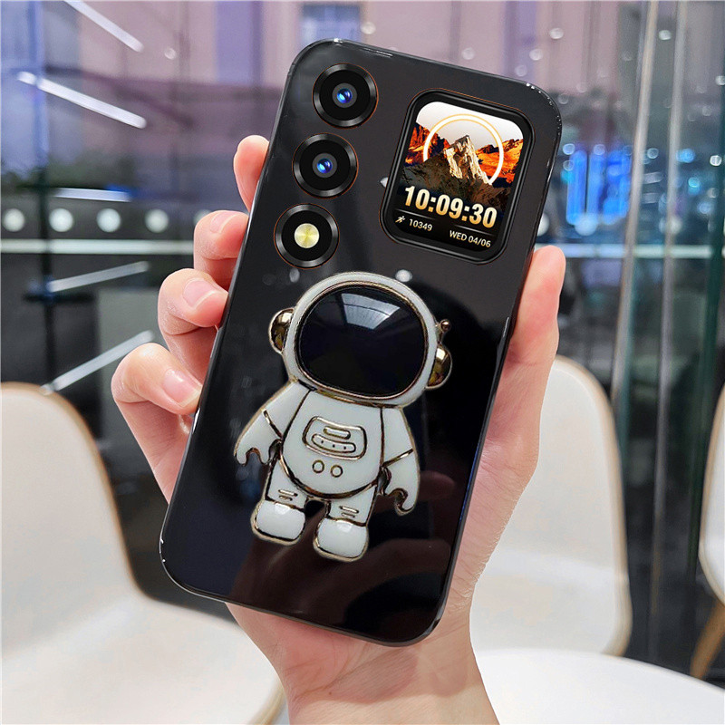 For Oukitel WP66 Phone Case Fashionable Cartoon Astronaut Stand Shockproof Soft Silicone for Oukitel