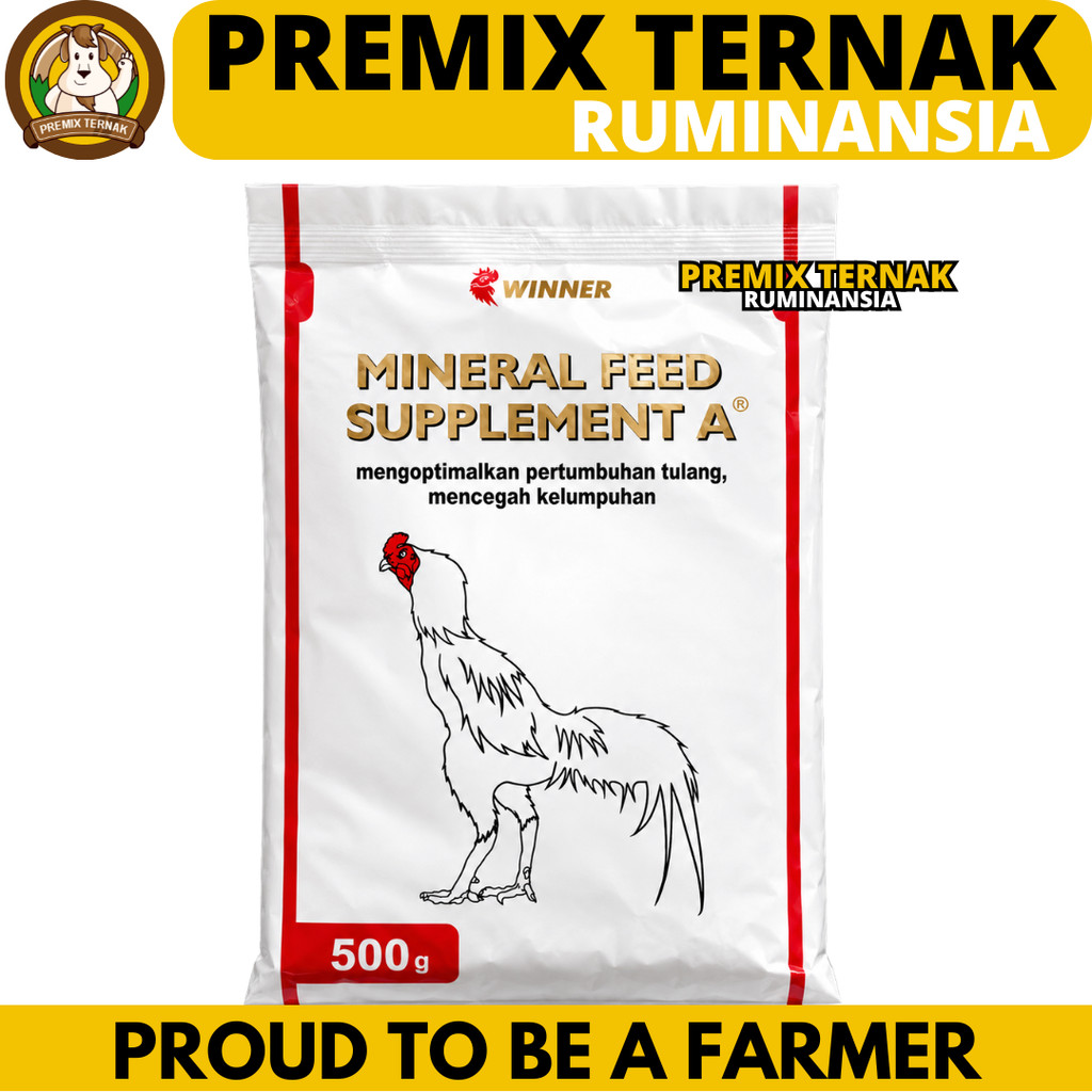 MINERAL FEED SUPPLEMENT A LAGA 500 GRAM WINNER - Obat Ayam Lumpuh Bangkok Aduan Tulang Bulu Premix