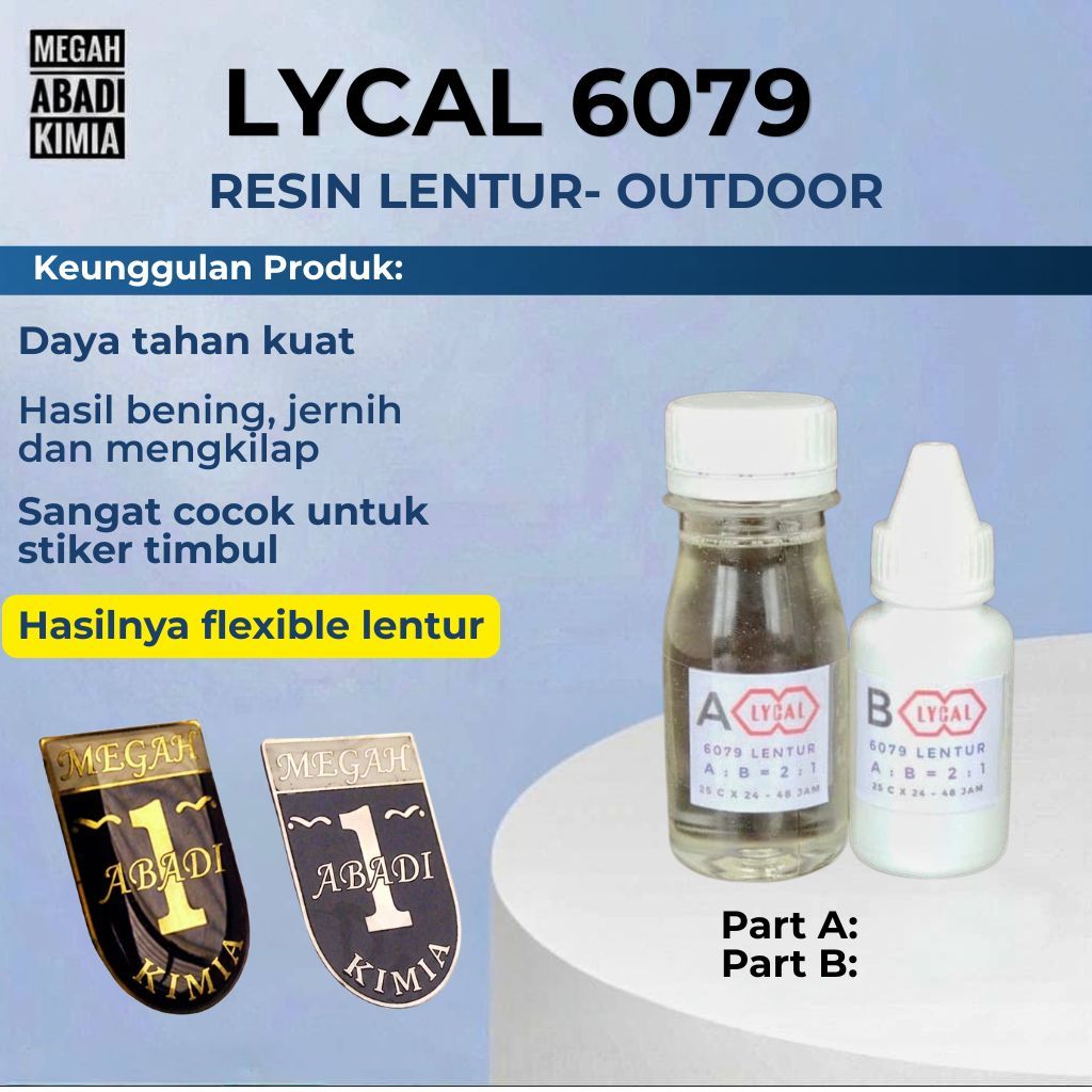 Resin Lentur Outdoor Lycal Bening 90gr Resin Lycal Lentur Cor Cetakan DIY