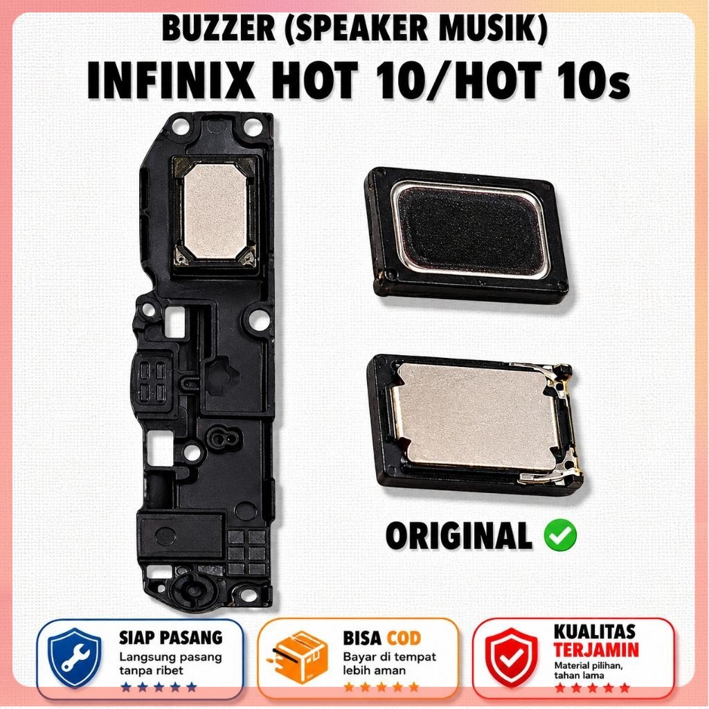 speker bawah infinix hot 10 / hot 10s Ori 100% full set buzer musik / loudspeaker