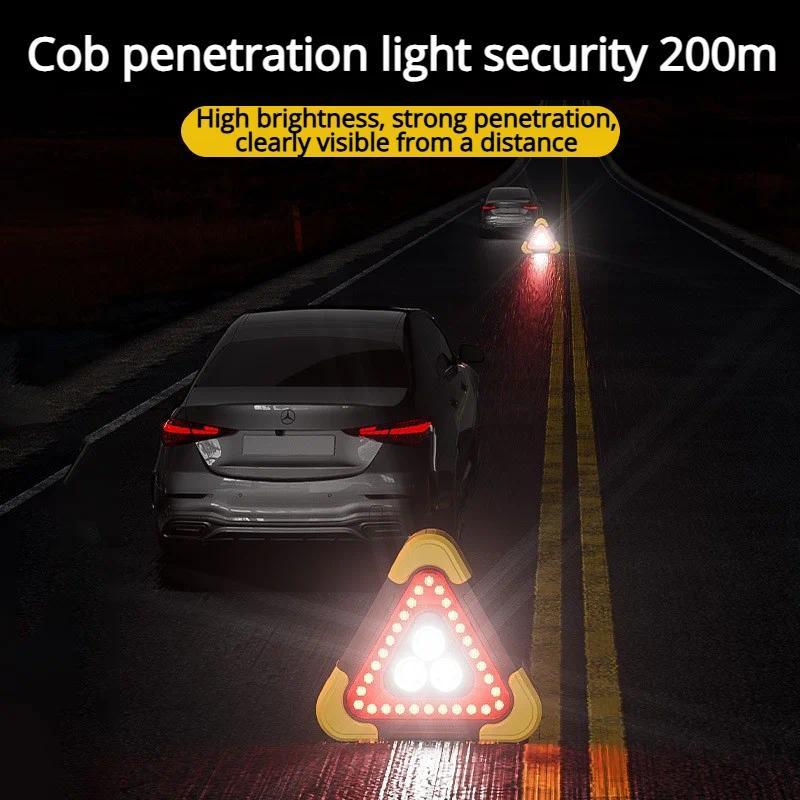 Vehicle Portable Triangle Warning Light LED Emergency Light Solar Emergency Triangular Warning Light