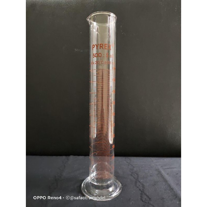 Gelas ukur 500 ml Pyrex / Measuring Cylinder 500 ml Pyrex     Berkualitas