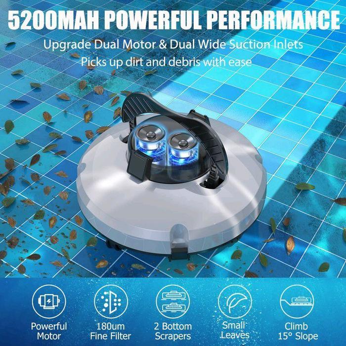 Pool Robot Mini Vacuum Cleaner Kolam Renang Pembersih Otomatis IPX7 Robot Pembersih Kolam