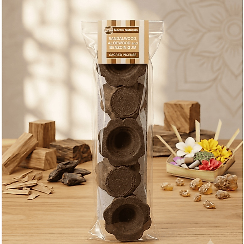 Bali Buda Nacha Naturals Incense Cone Sandalwood Aloeswood Benzoin Gum - Dupa Aromaterapi Alami