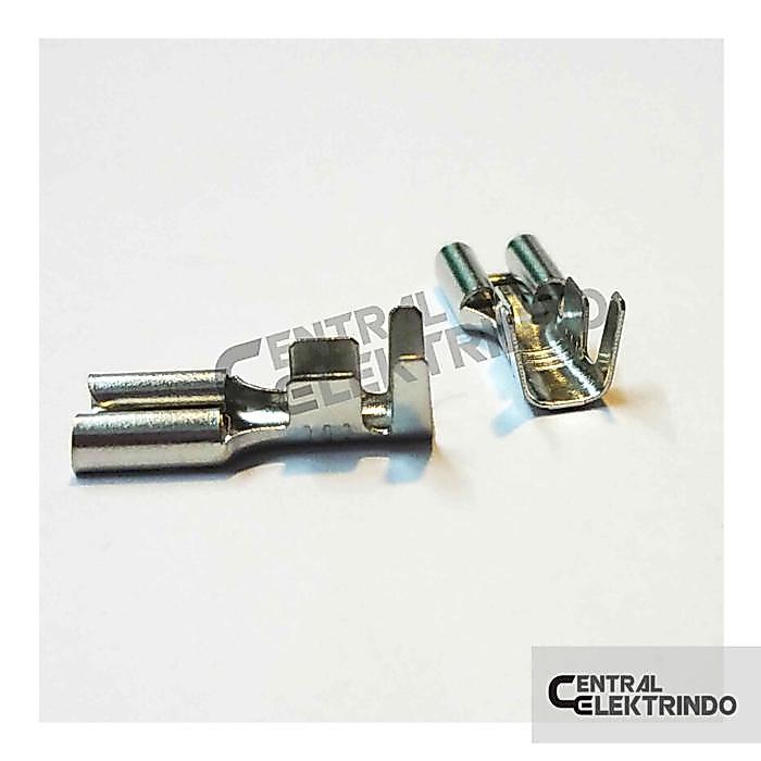 Skun SILVER FEMALE Terminal Kabel Gepeng Sekun FEMALE putih kotak