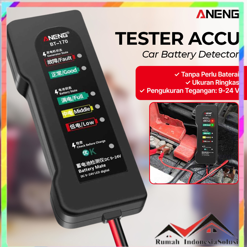 

- ANENG Tester Accu Car Battery Detector 12V Analyzer Fault - BT-170 -