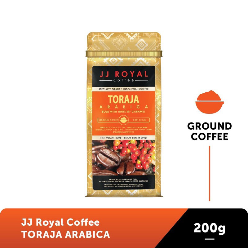 

JAMIN MURAH !!!Kopi JJ Royal Coffee Toraja Arabica GROUND COFFE 200g(BISA LANGSUNG ORDER)